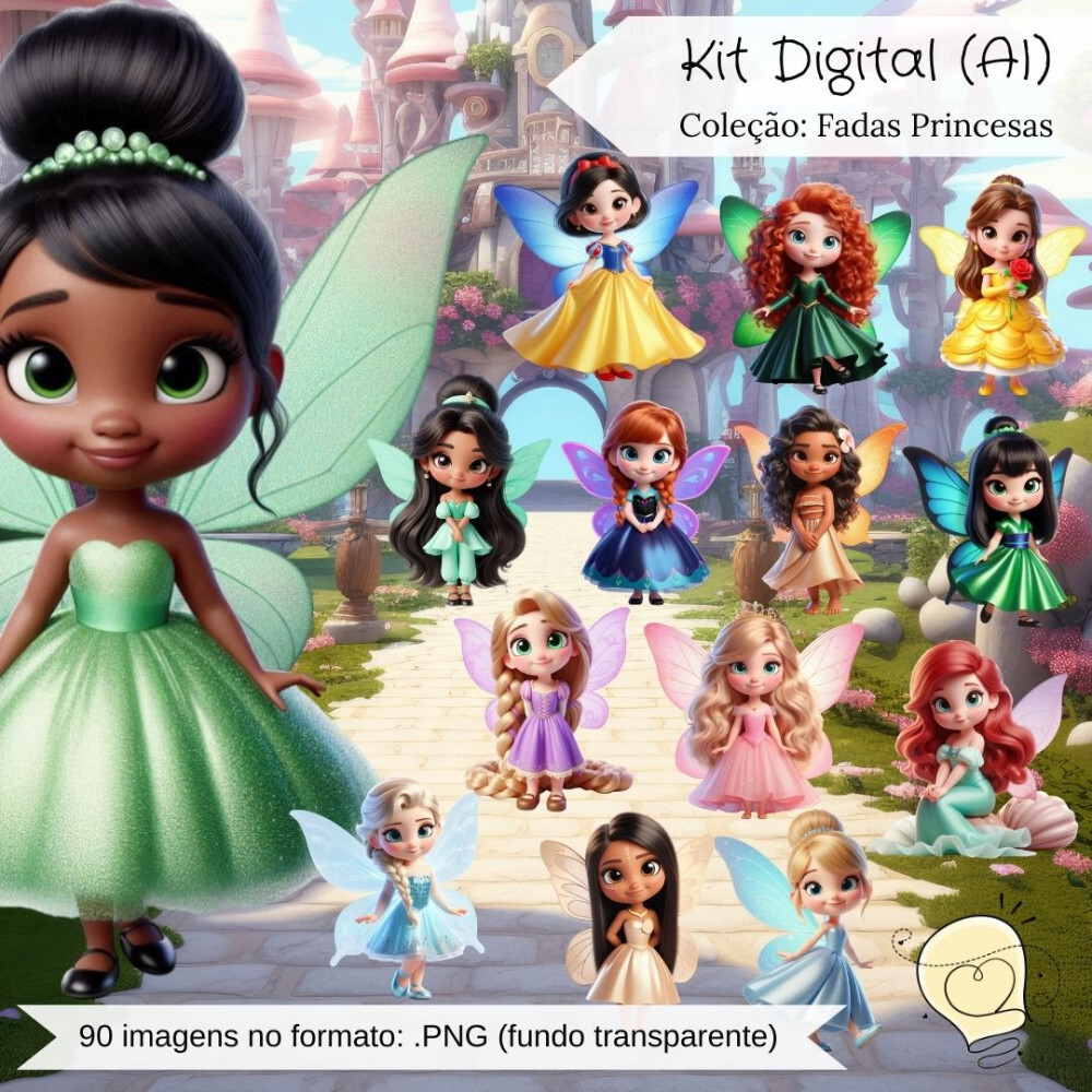 Kit Digital - Fadas Princesas (ai) - Envio Imediato
