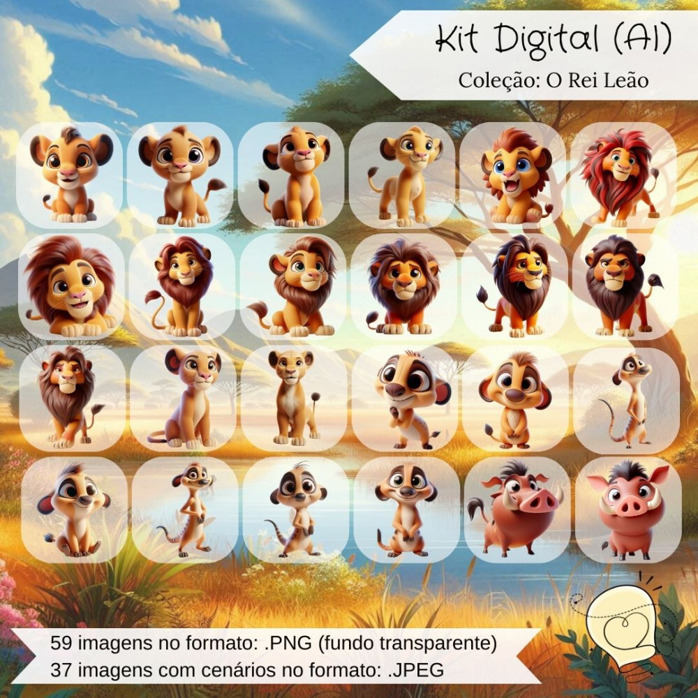 Kit Digital - O Rei Leão (ai) - Envio Imediato