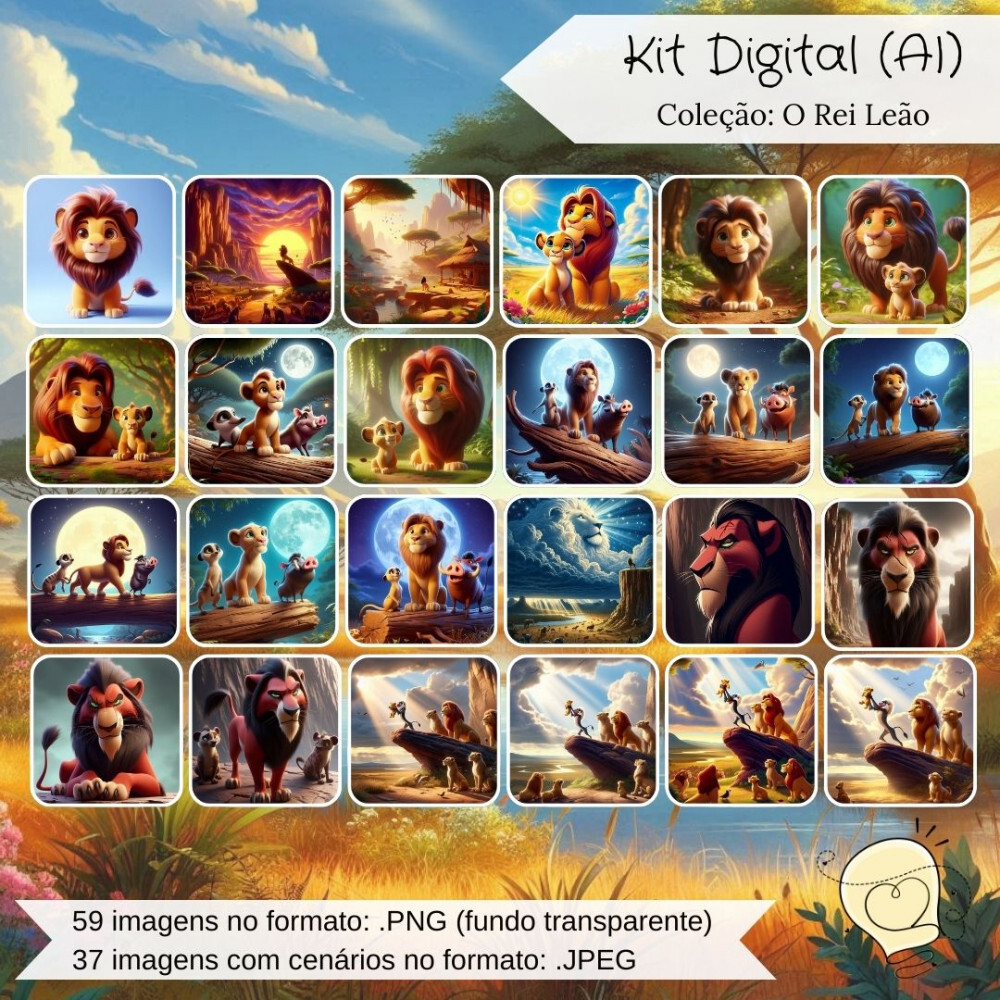 Kit Digital - O Rei Leão (ai) - Envio Imediato