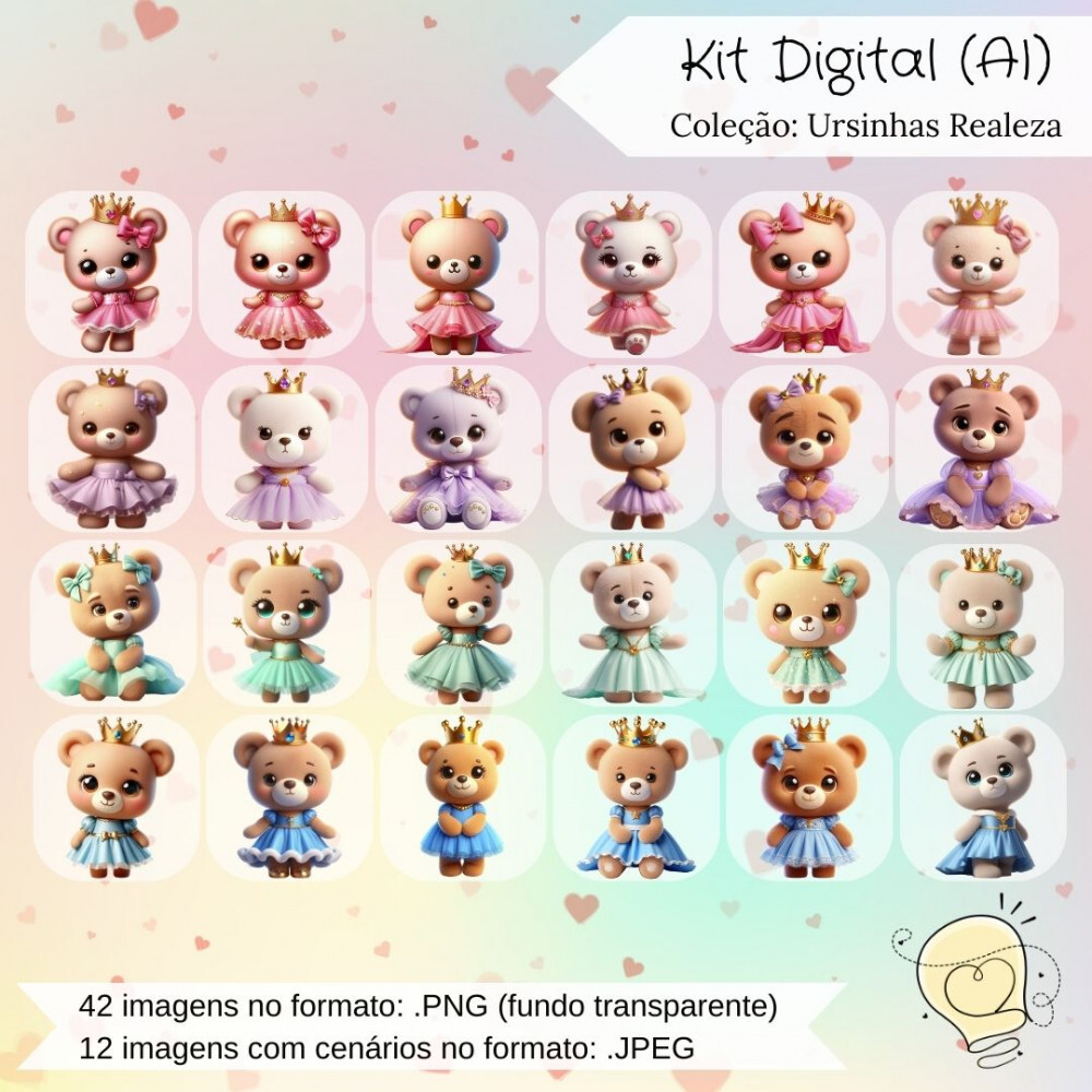 Kit Digital - Ursinha Realeza (ai) - Envio Imediato