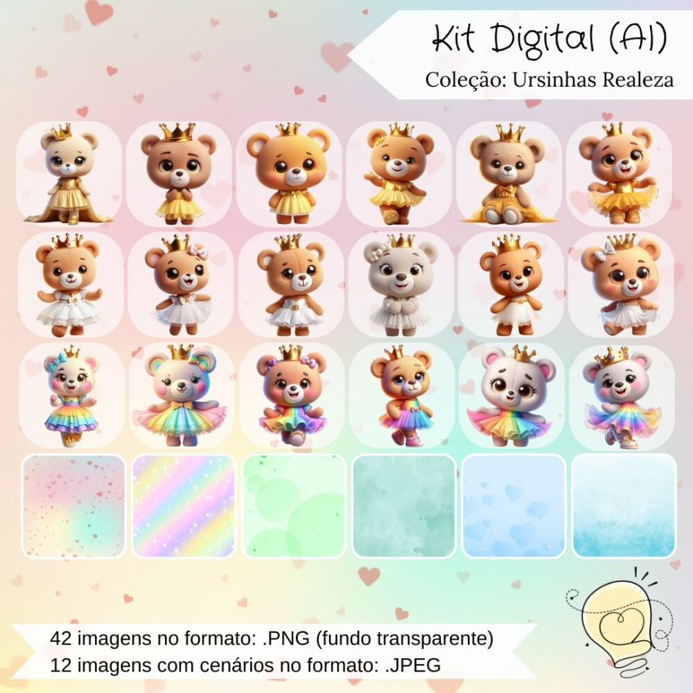 Kit Digital - Ursinha Realeza (ai) - Envio Imediato