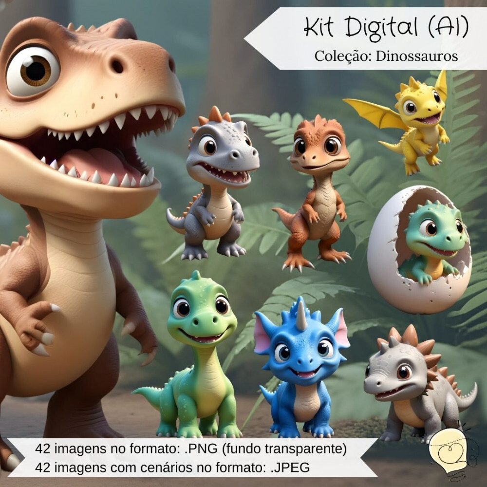 Kit Digital - Dinossauros (ai) - Envio Imediato