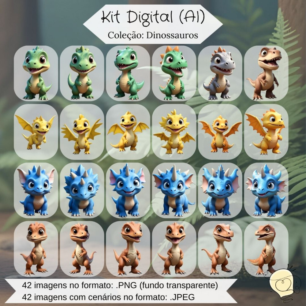 Kit Digital - Dinossauros (ai) - Envio Imediato