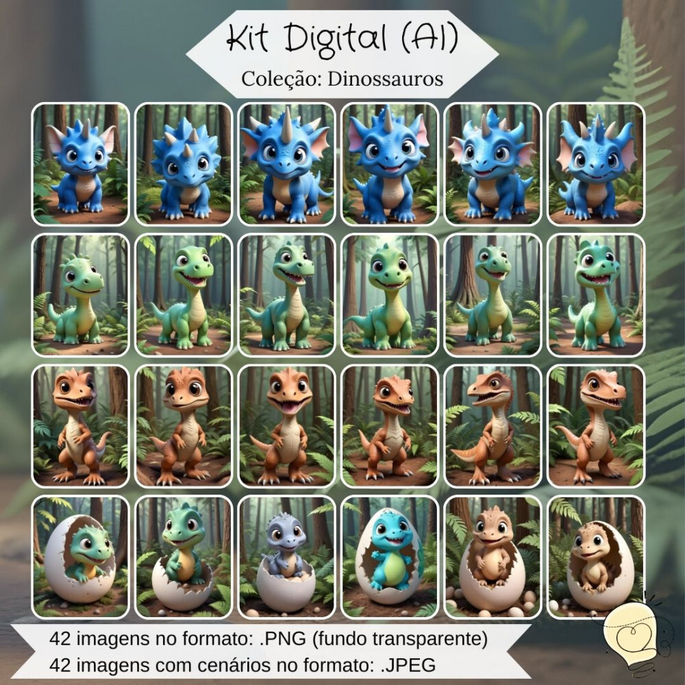Kit Digital - Dinossauros (ai) - Envio Imediato