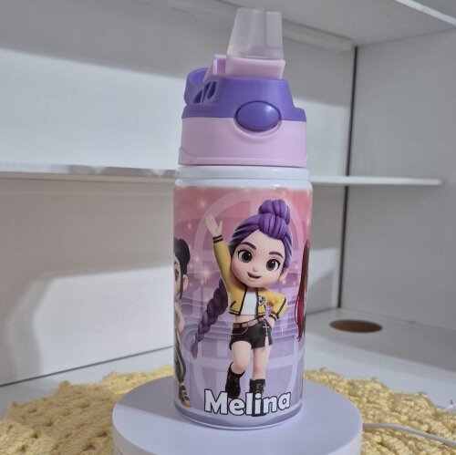 Garrafa Squeeze Infantil - Guerreiras do Kpop - 500ml Alumin