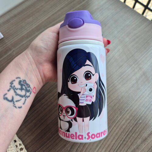Garrafa Squeeze Infantil - Luluca - 500ml Aluminio - Cópia