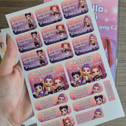 Etiqueta Escolar Squeeze - Guerreiras do Kpop - 122unid