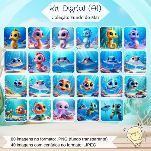 Kit Digital - Fundo do Mar (ai) - Envio Imediato