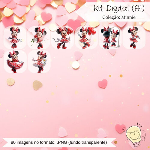 Kit Digital - Minnie Rosa e Vermelha (ai) - Envio Imediato