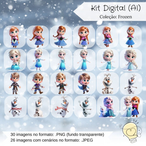Kit Digital - Frozen Cute (ai) - Envio Imediato