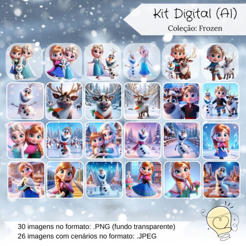 Kit Digital - Frozen Cute (ai) - Envio Imediato