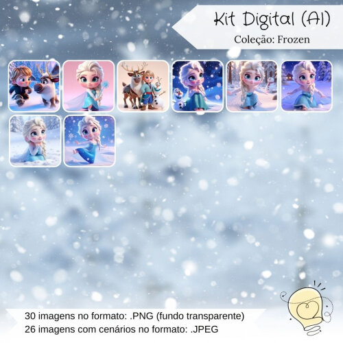 Kit Digital - Frozen Cute (ai) - Envio Imediato