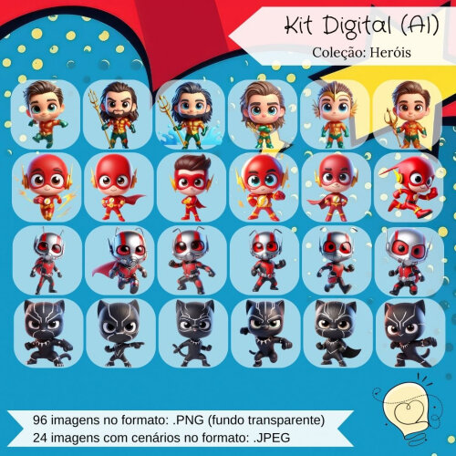 Kit Digital - Heróis Marvel e DC (ai) - Envio Imediato