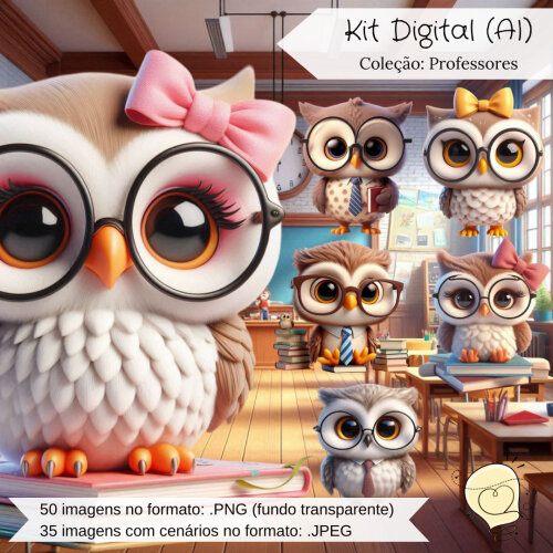 Kit Digital - Corujas Professores (ai) - Envio Imediato