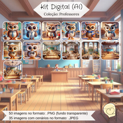 Kit Digital - Corujas Professores (ai) - Envio Imediato