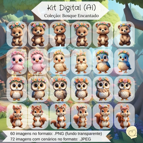 Kit Digital - Bosque Encantado e Floresta (ai) - Envio Imediato