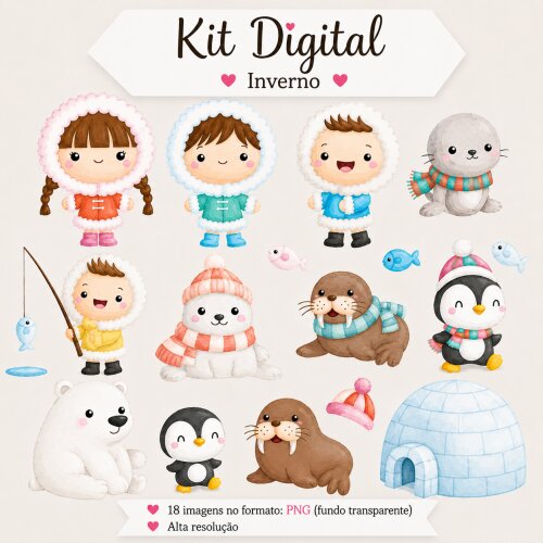 Kit Digital - Inverno - Envio Imediato