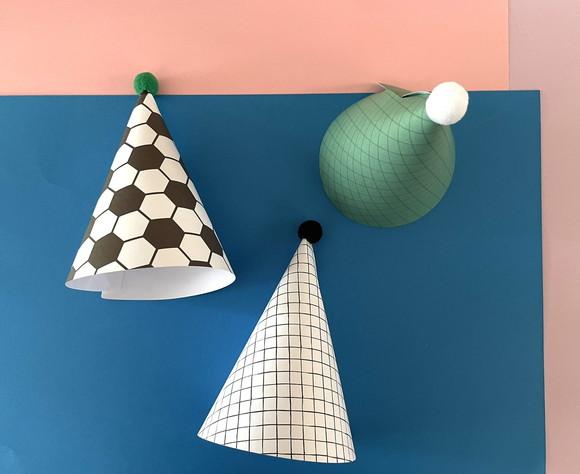 6 Chapéus com Pompom - Papelaria para Festa Futebol