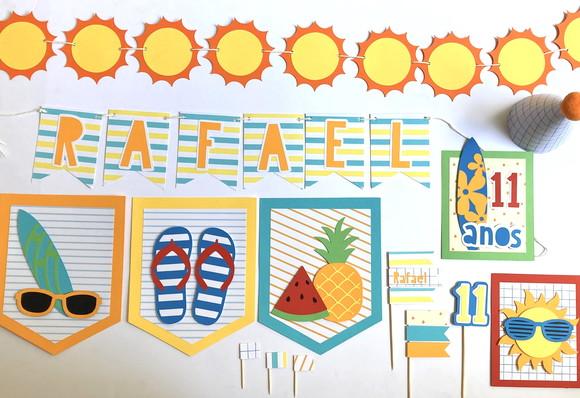 Decor Papelaria para Festa Verão, Praia, Pool Party Tropical