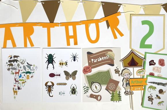 Decoração de Festa - Kit Papelaria Acampamento Explorador