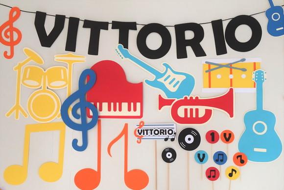 Decoração de Parede e Mesa - Festa Tema Musical