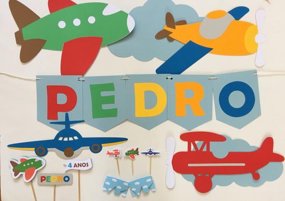 Decoração de Parede e Painel - Festa Aviador