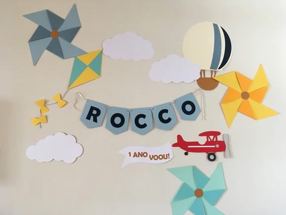 Decoração de Parede e Painel - Festa Catavento Balão Pipa