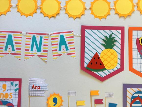 Decoração Papelaria para Festa Verão Tropical e Praia