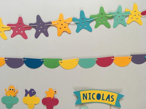 Festa Fundo do Mar - Decoração de Parede e Mesa