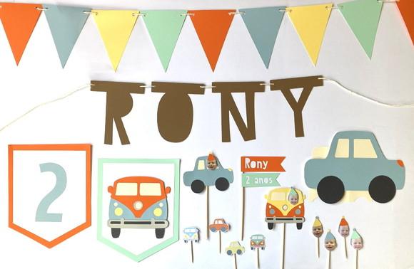 Kit Decoração - Festa Carrinho e Kombi