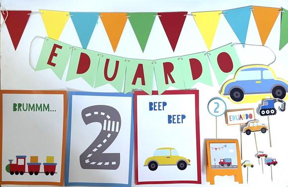 Kit Decoração - Festa Carrinhos / Carros / Transporte