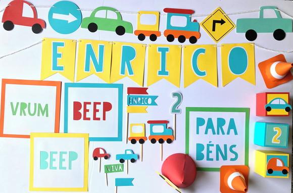 Kit Decoração - Festa Carrinhos / Carros /transporte (mod 7)