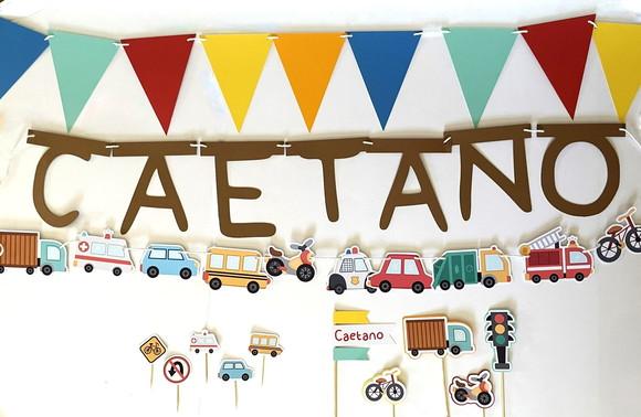 Kit Decoração - Festa Carrinhos Meios de Transporte Mini