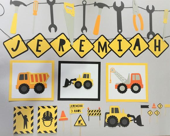 Kit Decoração - Festa Construtor/construção / Trator
