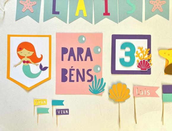 Kit Decoração - Festa Sereia e Fundo do Mar (mod 2)