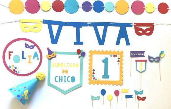 Kit Decoração - Festa no Tema Carnaval / Frevo
