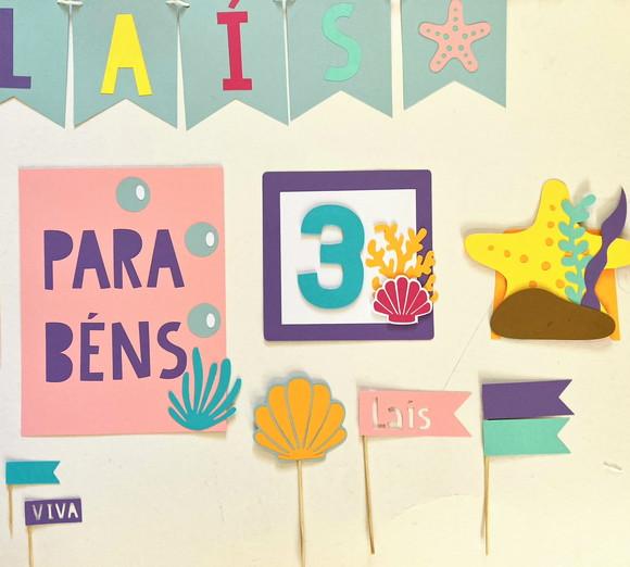 Kit Decoração - Festa Sereia e Fundo do Mar (mod 2)