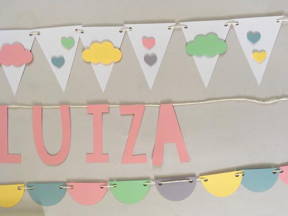 Kit Decoração de Festa - Nuvem e Coração / Chuva de Amor