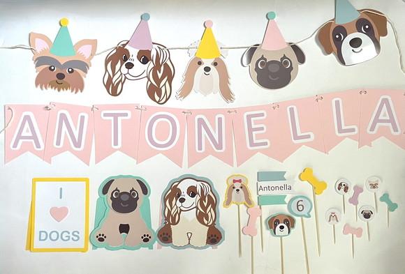 Kit Decoração de Festa - Tema Pet Cachorrinhos (mod 6)