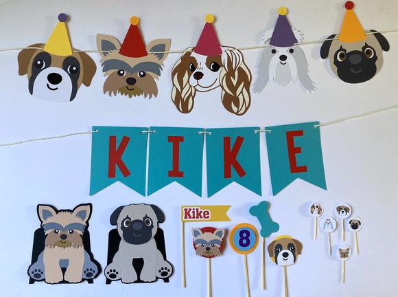 Kit Decoração de Festa - Tema Pet Cachorrinhos (mod 5)