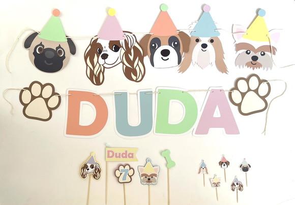 Kit Decoração de Festa - Tema Pet Cachorrinhos Mini