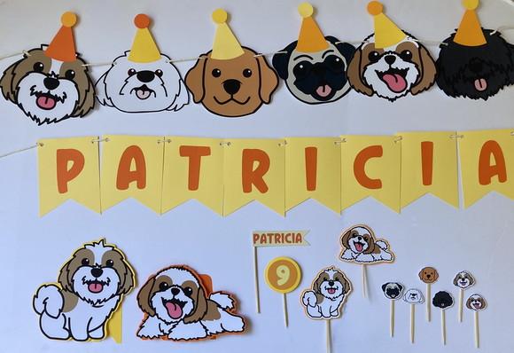 Kit Decoração de Festa - Tema Pet Cachorrinhos (mod 9)