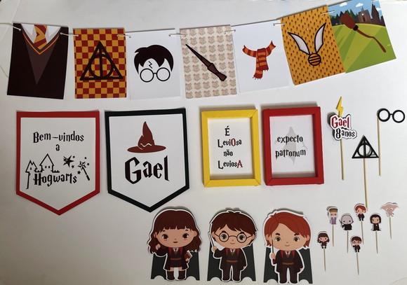 Kit Festa - Decoração Parede e Mesa - Festa Harry Potter