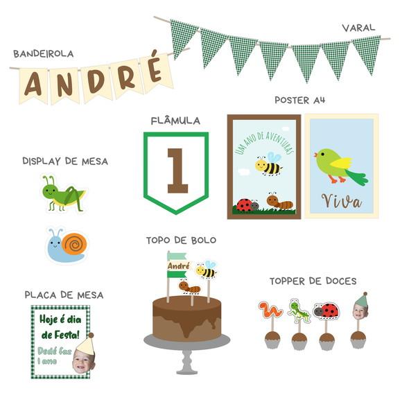 Kit Festa - Decoração Jardins, Passarinhos e Insetos