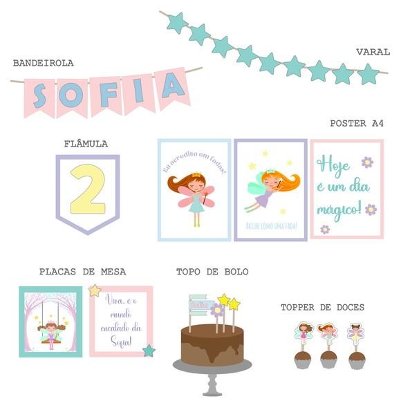 Kit Festa - Papelaria Tema Fadas Encantadas