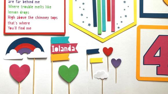 Kit Festa Papelaria - Decoração Arco-iris (mod 2)