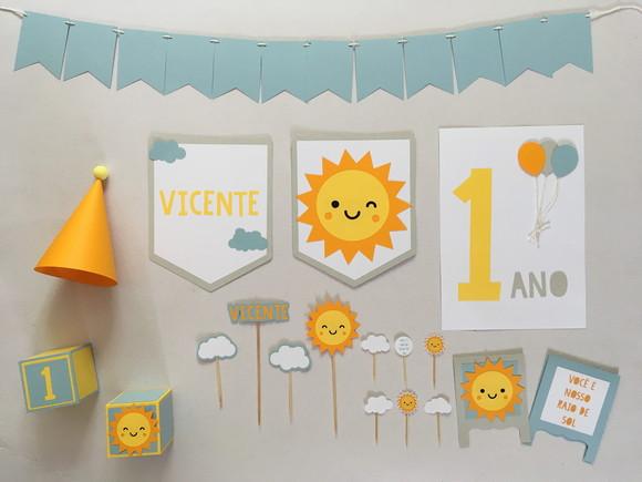 Kit Festa Papelaria - Raio de Sol / Solzinho (mod 1)