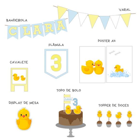 Kit Papelaria - Decoração Festa Patinhos