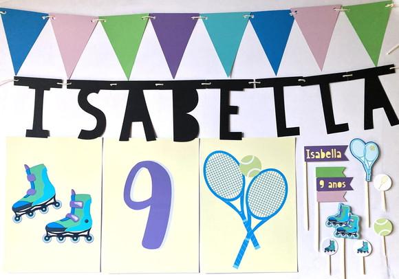 Kit Papelaria - Festa Esporte / Tenis / Patins