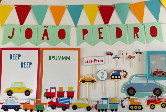 Kit Papelaria para Festa - Meios de Transporte / Carrinho 4